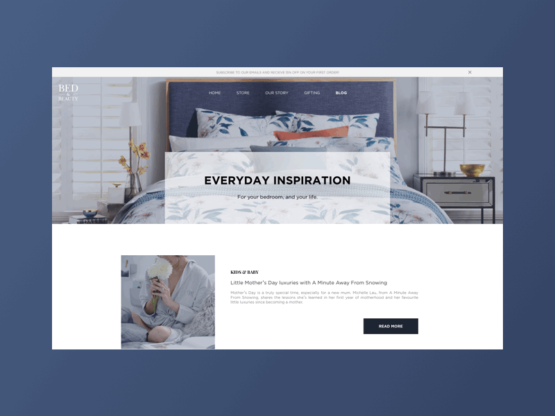 Bed & Beauty Blog blog web design