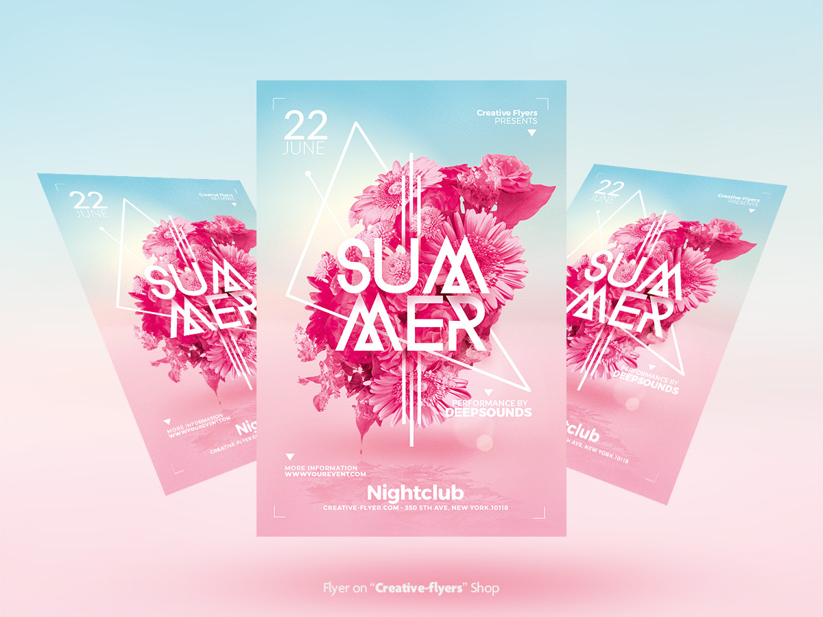 Summer Flyer Template creative flyer party flyer template flyers graphics design psd templates psd flyer summer