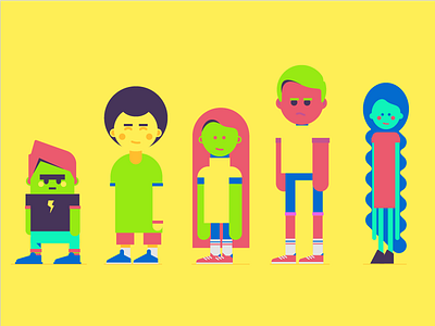 Them little dudes animation boy colorfull dude flash girl green happy illustration unibraw yellow