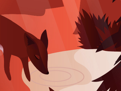 Red woods app design forest fox illustration nature outdoors vector wild wildlife
