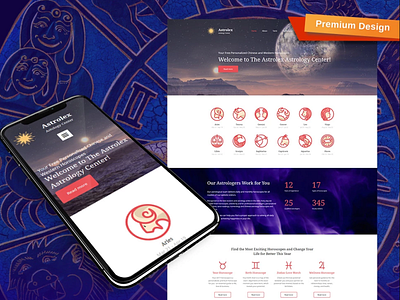 Astrology Center Website Template design for website mobile website design web design website design website template