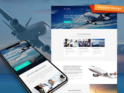 Private Airline Premium Template design for website mobile website design web design website design website template