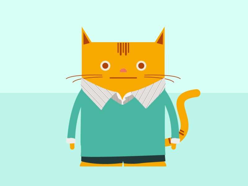 Silly cat animation cat planted