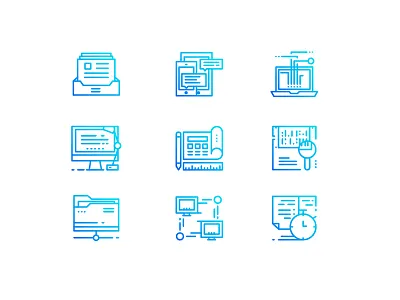 Office icons icons office work scene