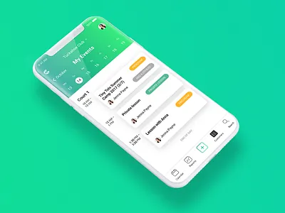 Scheduling mobile app, calendar view calendar ios management platform mobile app mockup saas ui user interface ux ux design agency
