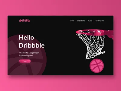 Hello, Dribbble! basket black debut first hello hello dribble hellodribbble invite pink ui uiux