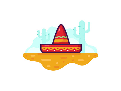 Sombrero icon illustration mexico vector