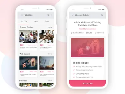 LearnX - Online Course App Design Concept bike car design mobile app online course tutorial ui ui design ux ux design video