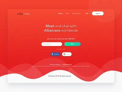 Chat & dating app - desktop view albanian chat dating desktop desktop app gradient messaging network profile social web