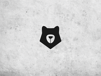 Bear Coffee bear cafe coffee cup head hidden icon minimalistic