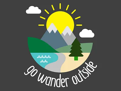 Go Wander Outside for GoWanderOutside.com (color) branding illustrator logo t shirt design