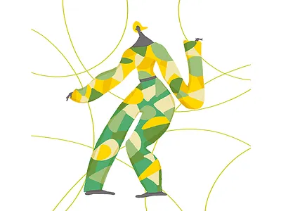 Fiesta! circles colors fashion green illustration party woman yellow