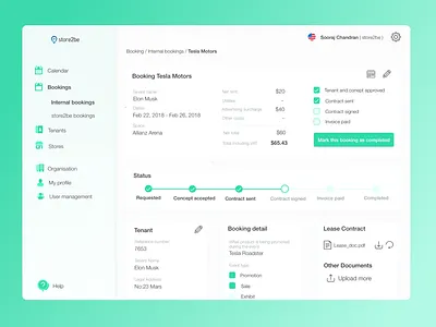 store2be space manager design concept dashboard saas space manager store2be