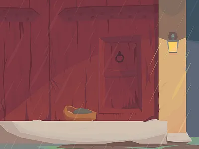 Wicket baby door illustration lamp medieval rain wicket