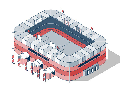 Isometric Stadium flat icon illustration isometric line minimal sport stadium vector venue