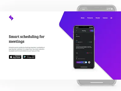Meetings App Landing Page Header app app landing design exploration homepage meeting ui ux web design