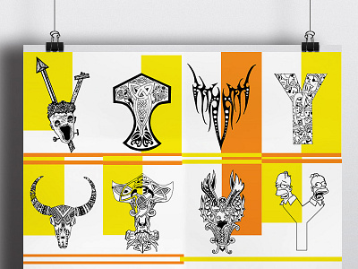 Typograhy graphic design letter y lettering typography