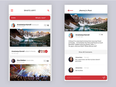 Social App For Canada Concept mobile app social app ui ux