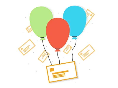 New Message balloon envelope illustration mail message new sketch