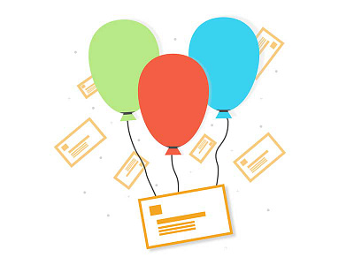 New Message balloon envelope illustration mail message new sketch