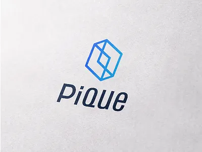 Pique 01 blue connect core design digital gradient graphic icon logo minimal modern simple symbol