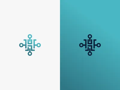 Icon H blue clean designs gradient icon logo simple