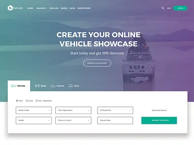Car Listing Theme car listing theme homepage simple search themeforest ui