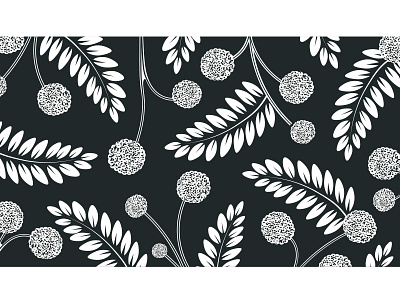 Acacia bw design pattern print