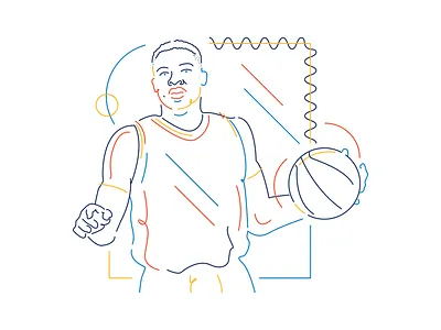 Russell Westbrook (Oklahoma City Thunder) basketball clean design dribbble illustration nba russell westbrook simple