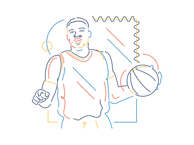 Russell Westbrook (Oklahoma City Thunder) basketball clean design dribbble illustration nba russell westbrook simple