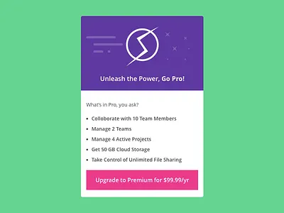 Go Pro pop up pro subscription ui upgrade user experience user interface ux