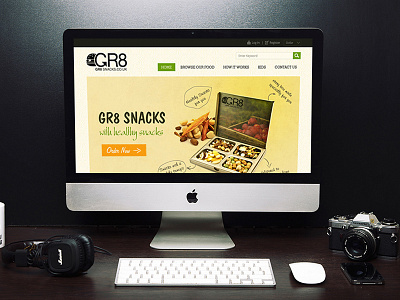 Gr8snacks design mock up website