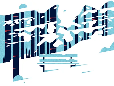 Ice design flat illustration modern winter