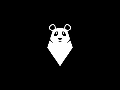 "Nib + Panda" logo concept animal black flat logo nib panda pen shadow ui ux webdesign white