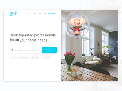 Handy Landing Page color handy home service homepage landing roboto ui ux