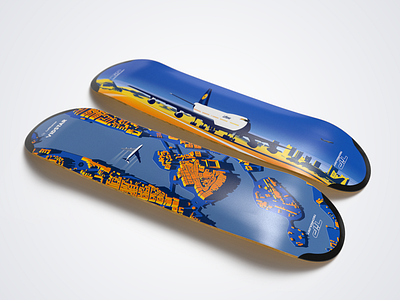 Lufthansa - Decks aircraft airport illustration lufthansa skateboard stockholm sweden