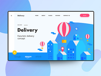 Delivery web ui concept creative design good design header exploration illustration minimal ui ux web design web illustration