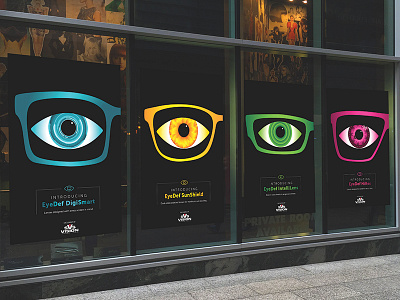 Eyecons design eye glasses icons illustration poster vector