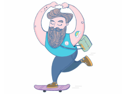 Castro Love castro cute drawing gay happy hipster illustration lgbt pride san francisco skateboard