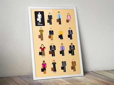 The Office characters dunder mifflin illustration office poster the office