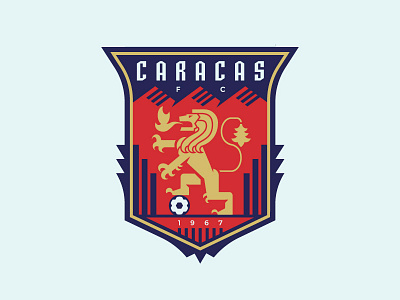Caracas FC badge caracas colour crest football lion logo sport venezuela