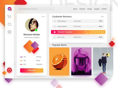 Express Designer gradients interface landing page modern ui ux web design