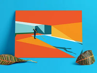 Pool Cleaner illustration pool summer water