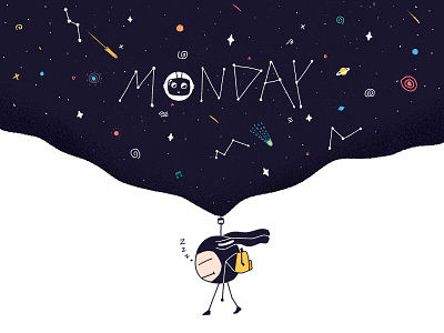 Monday characterdesgin draw illustration illustrator monday procreate spacing