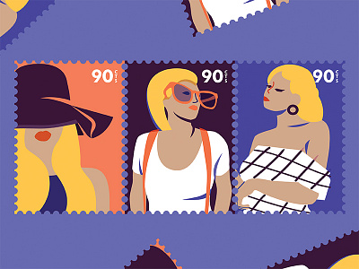 Stamps character fashion illustration stamp