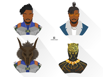 Killmonger Versions art avengers blackpanther comics flat illustration infinity ironman killmonger marvel superhero vector