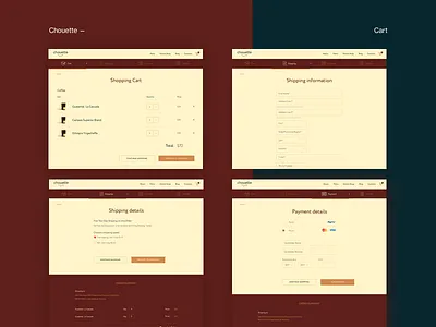 Chouette Cart Flow cart e commerce ecommerce mastercard pay payment paypall shipping shopping uxui visa