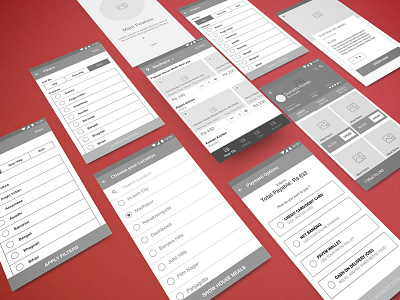 Wirefraems mobile app perspective wireframes