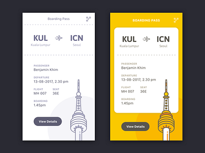 Book Flight UI airplane app booking ui dailyui flat flight booking korea seoul tower icon ui ux