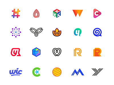 Logo Collection 2017 — 2018 logos, mark, design designer brand identity branding digital pixel tech technology drop tear water fashion star circle hub hashtag crypto currency heart loop infinite endless kube letter k logo mark symbol monogram lotus symbol flower play video letter c rent room key enter social chat speech bubble swirl tornado